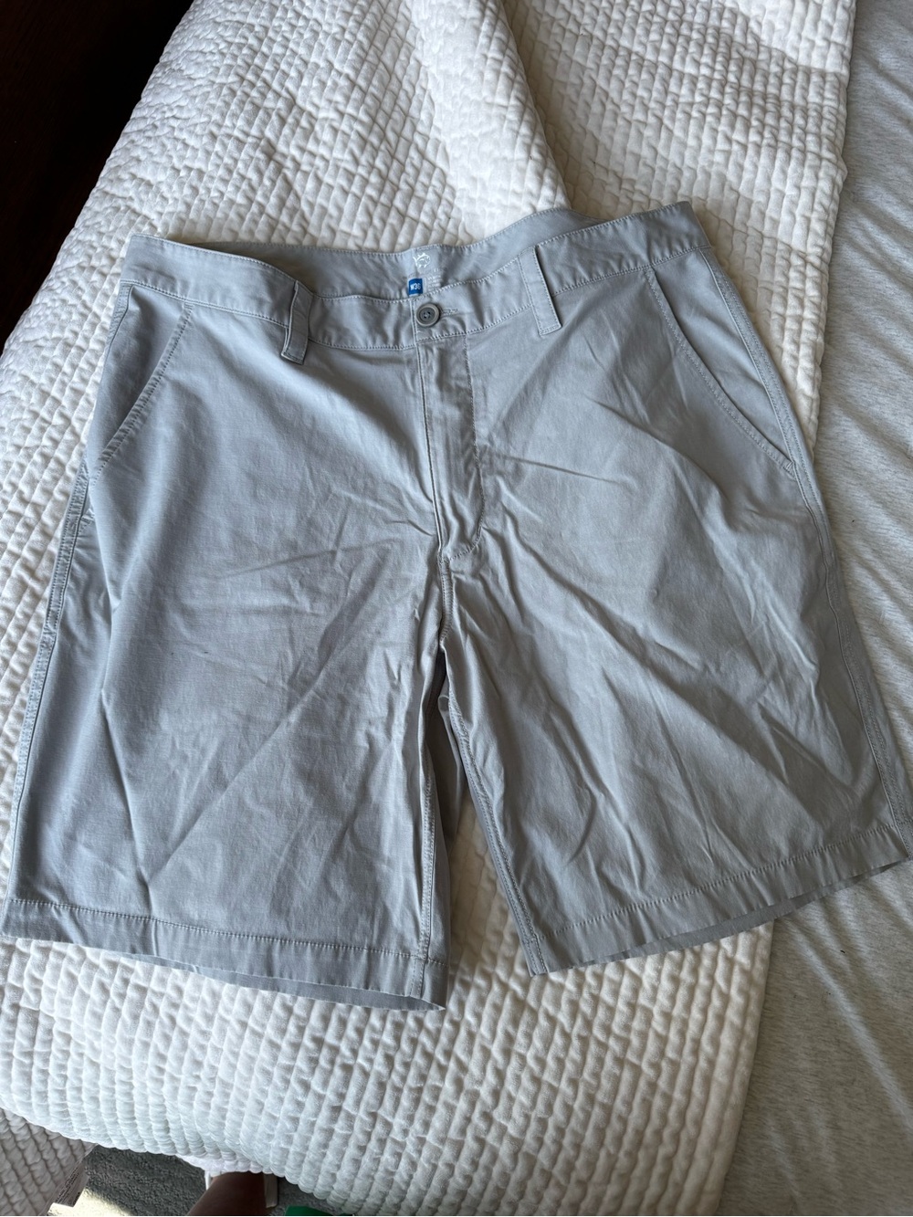 Southern Tide Gray Men's Shorts with Logo Button